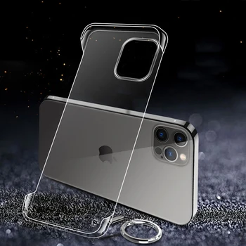 Vékony keret nélküli Átlátszó Műanyag Telefon tok iPhone 13 12 Mini 11 Pro XS Max XR X 8 7 Plus SE 2020 Ultra Vékony, Átlátszó Fedél