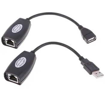 USB Hosszabbító Adapter Új USB UTP Bővítő Adapter Át Egyetlen RJ45 Ethernet CAT5E 6 Kábel Akár 150ft