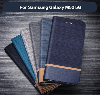 PU Bőr Pénztárca tok Samsung Galaxy M52 5G Üzleti Telefon Esetében A Galaxy M52 5G Könyv Esetben Puha Szilikon hátlap