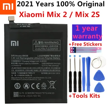 Eredeti Xiao Mi Eredeti Csere Akkumulátor BM3B A Xiaomi MIX 2 2S MIX2 S 3300mAh Nagy Kapacitású Telefon Akkumulátorok Ingyenes Eszközök