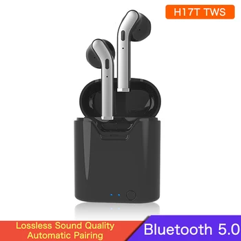 H17T TWS Vezeték nélküli Fülhallgató, Mini Bluetooth V5.0 Fejhallgató HD Hi-Fi Sztereó Sport Vízálló Fülhallgató Mikrofon A Töltés Esetben