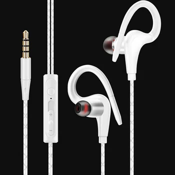 3,5 mm-es In-Ear Vezetékes Horog Sport Fülhallgató Fejhallgató, iPhone Samsung Mikrofon
