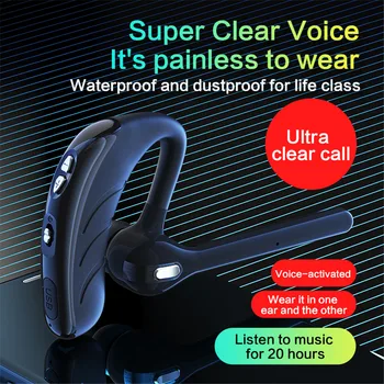 v8 Egyetlen Ear Fülhallgató Mikrofon Bluetooth5.1 Fejhallgató Zajszűrős Vízálló Fülhallgató Vezeték Nélküli Kihangosító Hosszú Készenléti Idő