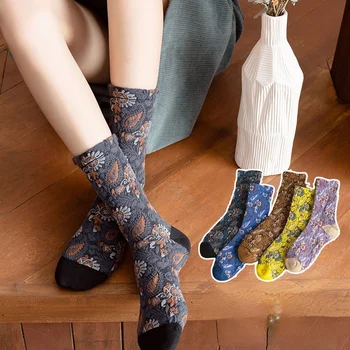 Őszi téli új termékek három-dimenziós megkönnyebbülés matsugun zokni retro Japán irodalom művészet magas banda női zokni zokni