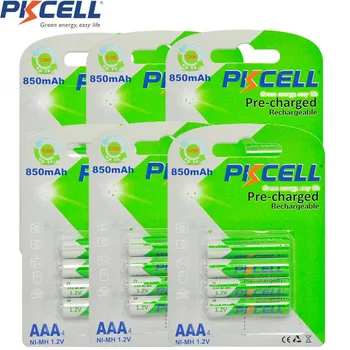 24Pcs /3card PKCELL AAA Akkumulátorok 1.2 V-os NIMH Akkumulátor AAA 850mAh alacsony az kisütés akkumulátorok Több mint 1200-Szor Ciklus
