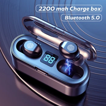 9D TWS Bluetooth Fülhallgató 2200mAh Fejhallgató Töltése Doboz HiFi Sztereó Vezeték nélküli, Vízálló Fülhallgató, Headset Okostelefonok
