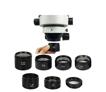 WD165 0.5 X 0,7 X 1, 0 X 2, 0 X Kiegészítő Tárgyak Objektív Mikroszkóp Kamera Lencse Trinocular Sztereó Zoom Mikroszkóp Barlow Üveg Lencse