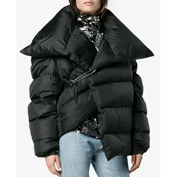 Szabálytalan niche nutral bolyhos kacsa kabát női téli új divat nagy hajtóka vastagabb meleg personalitcoat wq2511