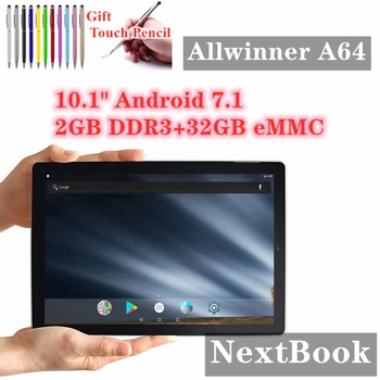 2022 Új Netbook 10.1 colos könnyűfém Ultra-Vékony Tabletta 2+32GB Android 7.1.1 Allwinner A64 négymagos, 1280 x 800 képpontos IPS Nincs Kamera