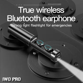 5.2 Chip Vezeték nélküli Bluetooth Fülhallgató Mikrofon LED Zseblámpa fülhallgató Bloothooth Fülhallgató Handfree Telefon Ingyenes Szállítás Összes