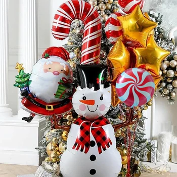 Boldog Karácsonyi Dekoráció Lufi Mikulás Hóember Vesszők Fólia Baloons Boldog Új Évet Karácsony Karácsonyi Party Lakberendezés 2022