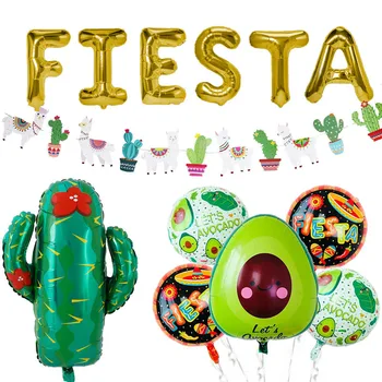 Mexikói Fiesta Party Alpaka Kaktusz Fólia Léggömb Alpaka Banner Lánybúcsú Pinata Léggömb, Parti Dekoráció Nyári Születésnapi Kínálat
