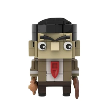 MOC TV Karakter Brickheadz Mr Bean építőkövei Állítsa Össze Vicces Figurák Tégla Gyűjtemény Játék Gyerekeknek, Születésnapi Ajándék