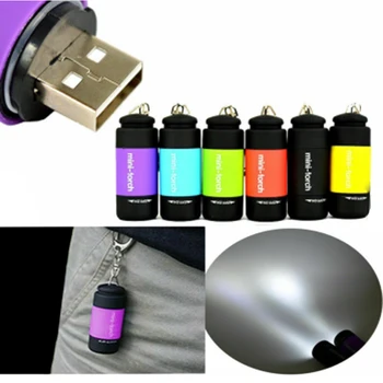 Hordozható Mini Kulcstartó Zseb Fáklya USB Újratölthető LED-es Zseblámpa Vízálló Kültéri Kulcstartó Zseblámpa Lámpa, Lámpák Mini-fáklya