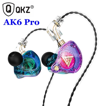 QKZ AK6 Pro Levehető Vezetékes Fejhallgató Mikrofonnal Réz Vezető HiFi Fülhallgató Zenész Audio Return Fülhallgató Fülhallgató Játékos