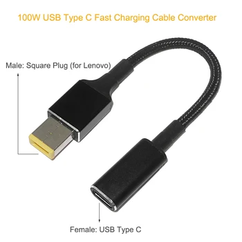 100W USB C Típusú Női Négyzetméter Dugó Átalakító USB-C, Gyors Töltő Kábel Laptop Dc Adapter Csatlakozó Lenovo ThinkPad
