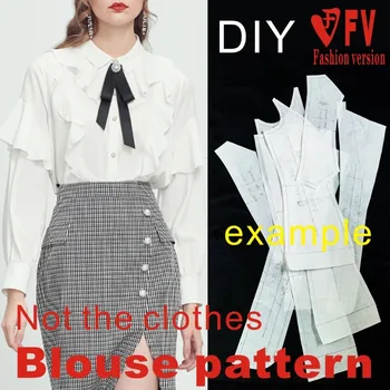 Az új stílus a nők fodros, hosszú ujjú póló, mintás ruhát vágás rajzok 1:1 minta fizikai BCY-157