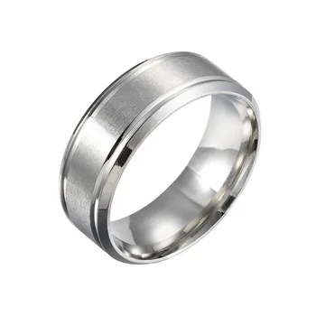 Divat, 8 mm-es Rozsdamentes Acél Matt Könnyű Szénszálas Gyűrű a Férfiak a Nők Pár Gyűrű Fekete Ezüst Színű Férfi Ékszerek