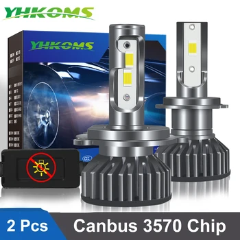 YHKOMS Canbus H4 H7 LED 3570 CSP Autó Fényszóró H1 H11 LED 20000LM H8 H9 HB3 9005 HB4 9006 9012Auto LED Lámpa Köd Világítás 6000K