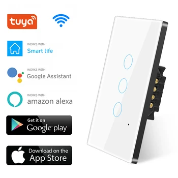 Tuya Wifi Smart Light Touch Kapcsoló 100-250V Intelligens Élet/tuay APP Távirányító Működik Alexa, a Google, Haza Kell Eutral Drót