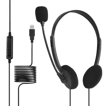 Vezetékes Üzemeltető Fejhallgató USB Fejhallgató HD Veszteségmentes Hang A zajszűrő Mikrofon Eszköz A Számítógép PC Laptop FORRÓ