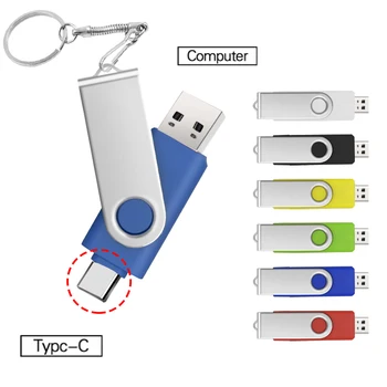 Forgatás OTG C-Típusú USB Flash Drive 2.0 32 GB USB 2.0 Telefon pendrive, Pendrive 8g 16g 64g 128GB Usb-tárolóeszközök U Lemez