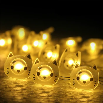 Macska Alakú, 20 LED-Tündér Fények Világítanak, Party Kellékek elemes LED String Lámpa, Karácsonyi Parti, Esküvő, Karácsony, Dekoráció