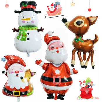 Boldog Karácsonyt Fólia Lufi Mikulás Ballon Hóember Globos Xmas Szarvas Pingvin Golyó Karácsonyi Dekoráció Otthon szilveszter