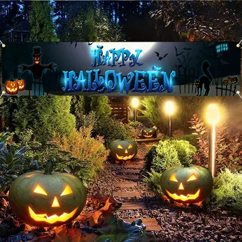 Halloween Szellem Banner 50×300cm1pcs Háttér Ruhával Holiday Party Dekoráció Horror Téma Haza Kültéri Forró Eladó Dekoráció
