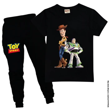 Toy Story Pamut Rövid Ujjú Nyomtatás póló+Nadrág a Divat Fiú Ruhákat fiatalkorú 2db Ruha gyerek ruhák lány ruhák