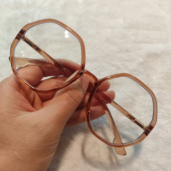 2022 Új Divat Sokszög Optikai Anti-kék Szemüveg Keret Nők Vintage Kényelmes Szemüveg Női Szemüveg Oculos Feminino
