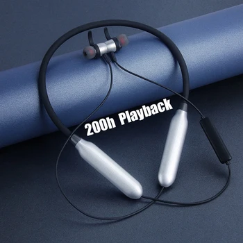 200h Lejátszás Bluetooth Fülhallgató 5.2 TWS Vezeték nélküli HiFi Fejhallgató Sztereó Sport Neckband Headset Mágneses Fülhallgató, Vízálló