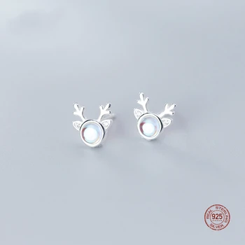 IKO 925 Sterling Ezüst Fülbevaló Női koreai Verzió Karácsonyi Agancs Fülbevaló Női Parti Ékszer Kiegészítők