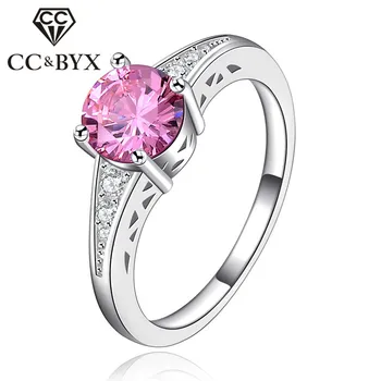 Gyönyörű Gyűrűk a Nők számára Készült, 1,5 Karátos Rózsaszín AAA CZ Fehér Arany színű Esküvői/Eljegyzés/Fél Gyűrűt CC126