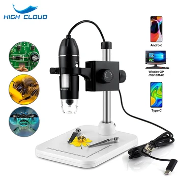 50X to1600X Digitális Mikroszkóp USB Elektronikus Endoszkóp Zoom Kamera Nagyító 8 LED-es Alumínium Lift Állni az Android, IOS PC