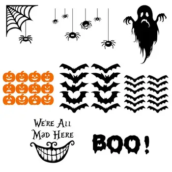 8 Modellek Halloween Horror Dekoráció, Fali Matricák Bár Kísértetjárta Ház Szellem Bat Dekorációs Matricák Személyre Szabott Művészeti Fali Matricák