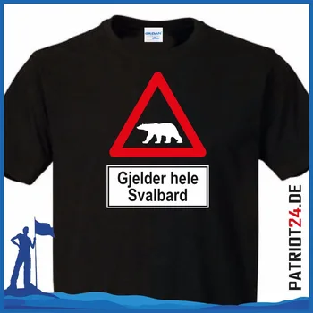 Kerek Nyakú Ruhát Rajzfilm T-Shirt Svalbard Norwegen Norvégia Longyearbyen Póló