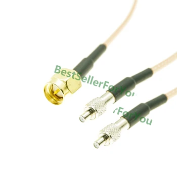 SMA férfi Y-típusú 2X TS9 Női Splitter Combiner Koaxiális kábel pigtail RG316 1F2
