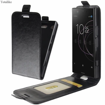 Üzleti Stílusú bőr telefon tok Sony Xperia XZ1 Kompakt függőleges Fedél Kártya Slot Védő Telefon Esetében