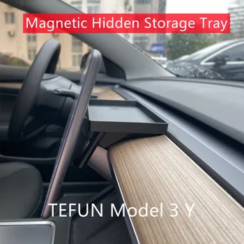 A Tesla Model 3-Y Képernyő Hátsó Tároló Doboz Mágneses Rejtett Srorage Tálca Szövet Doboz, Tartozékok