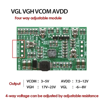 CA-508 12V CA-408 3.3 V/5V Boost Testület Modul LCD TCON Testület VGL VGH VCOM.AVDD 4 Állítható Csatorna