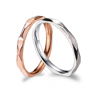 Kis Gyűrű a Nők, mind a Férfiak ezüst szín/Rose Gold Színű Rozsdamentes Acél Gyűrűt 2 mm Szélesség Gyönyörű Gyűrű