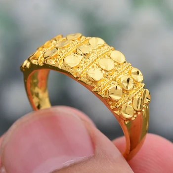 Wando Átméretezhető Arany Gyűrű a Nők, Lányok Dubai Arany Színű Afrikai Gyűrűk Etióp Ékszerek Arab Ingyenes Méretű Gyűrűk
