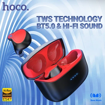 hoco TWS headset töltő doboz esetben BT 5.0 fülhallgató mikrofon fülhallgatók sport igaz vezeték nélküli sztereó fülhallgató in-ear kihangosító