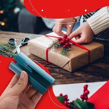 Karácsonyi Ajándék Csúszó Csomagoló Papírt Csomagolja Vágó Eszköz Elf Kis Slide Hengerelt Kraft Papír Vágás Eszköz DIY Ünnepi Csomagolás