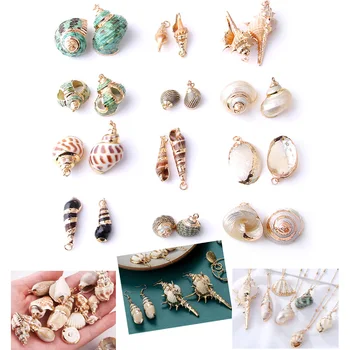 1db DIY Kagyló Porceláncsiga Kagyló Gyöngyök Strand Ékszerek, Kiegészítők Nők Tengeri Kagyló Fülbevaló, Karkötő, Nyaklánc Készítése