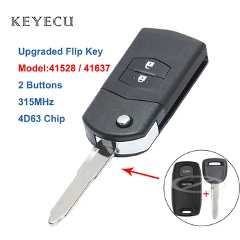 Keyecu Korszerűsített Flip Távoli Kocsi Kulcsot, 2 Gomb 315MHz 4D63 Chip Fob Mazda Visteon-es Modell 41528 Vagy 41637