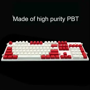 104-keycaps Piros, fehér, Vegyes Színek Billentyűzet Tartozék PBT Egyetemes OEM Keycaps Csere mechanikus billentyűzet