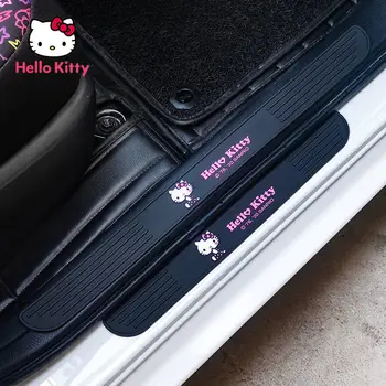 Hello Kitty-s Autó Küszöb Szalag Anti-lépett Védelem Szalag Átlátszó Pedál Védelem Matrica Autó Dekorációs Matrica