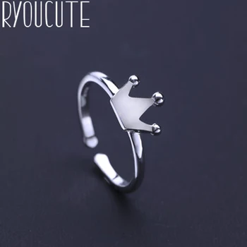 Romantikus Ezüst Színű Korona Gyűrűk, Nők, Férfiak, Ékszerek Punk Vintage Ujj Gyűrű